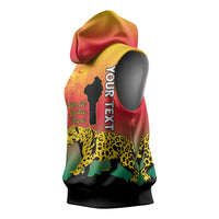 Personalized Benin National Day Sleeveless Hoodie Leopard With Coat Of Arms - Wonder Print Shop