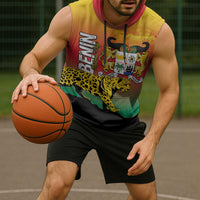 Personalized Benin National Day Sleeveless Hoodie Leopard With Coat Of Arms - Wonder Print Shop