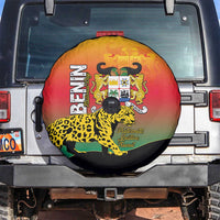 Benin National Day Spare Tire Cover Leopard With Coat Of Arms - Wonder Print Shop