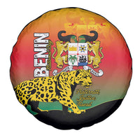 Benin National Day Spare Tire Cover Leopard With Coat Of Arms - Wonder Print Shop