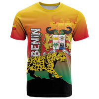 Personalized Benin National Day T Shirt Leopard With Coat Of Arms - Wonder Print Shop