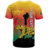 Personalized Benin National Day T Shirt Leopard With Coat Of Arms - Wonder Print Shop
