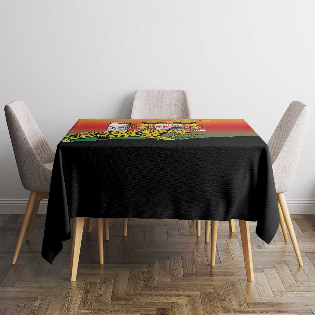 Benin National Day Tablecloth Leopard With Coat Of Arms - Wonder Print Shop