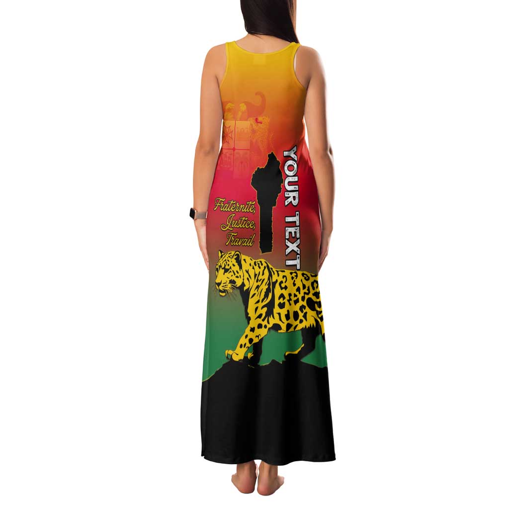 Personalized Benin National Day Tank Maxi Dress Leopard With Coat Of Arms - Wonder Print Shop