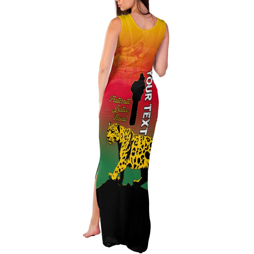 Personalized Benin National Day Tank Maxi Dress Leopard With Coat Of Arms - Wonder Print Shop