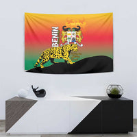 Benin National Day Tapestry Leopard With Coat Of Arms - Wonder Print Shop