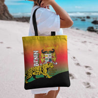 Benin National Day Tote Bag Leopard With Coat Of Arms - Wonder Print Shop