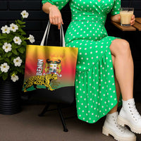 Benin National Day Tote Bag Leopard With Coat Of Arms - Wonder Print Shop