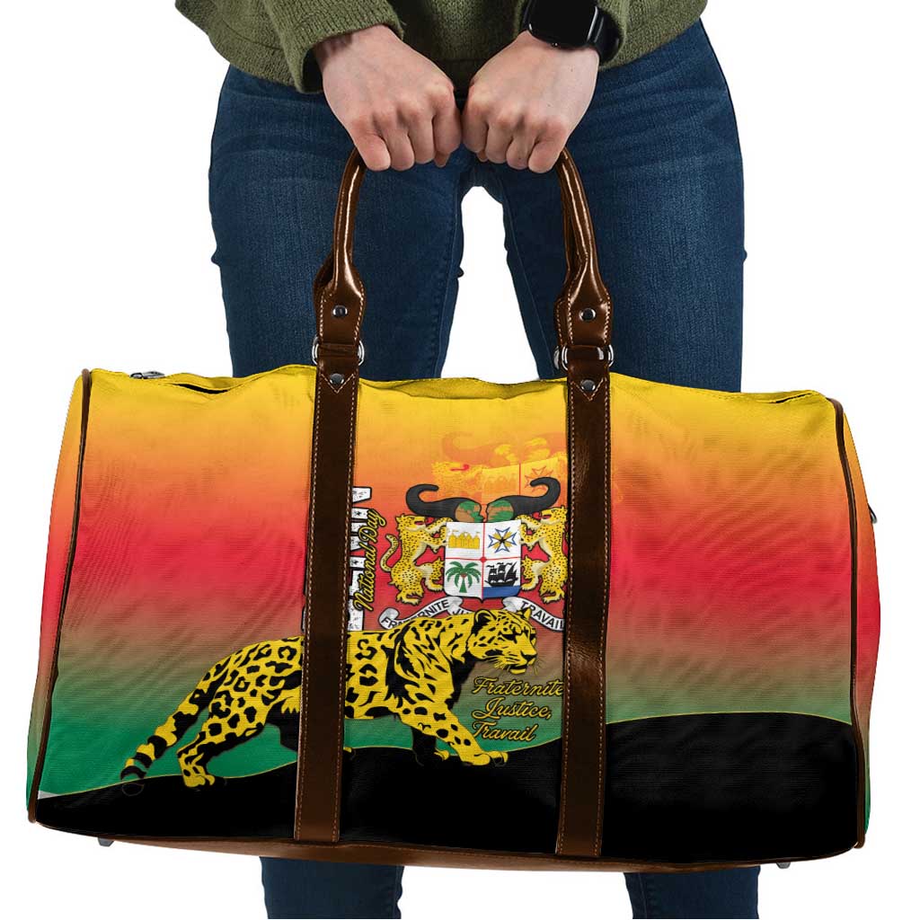 Benin National Day Travel Bag Leopard With Coat Of Arms - Wonder Print Shop