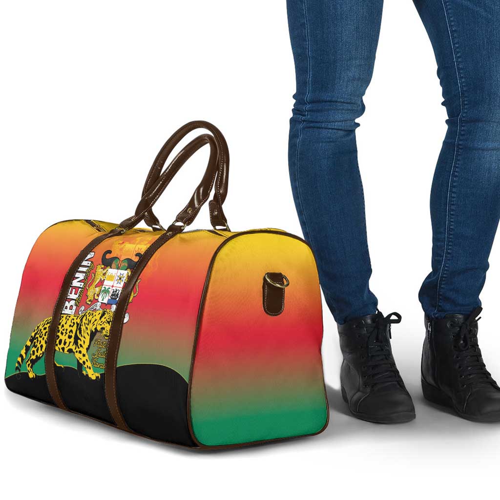 Benin National Day Travel Bag Leopard With Coat Of Arms - Wonder Print Shop