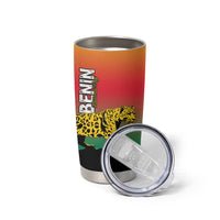 Personalized Benin National Day Tumbler Cup Leopard With Coat Of Arms - Wonder Print Shop
