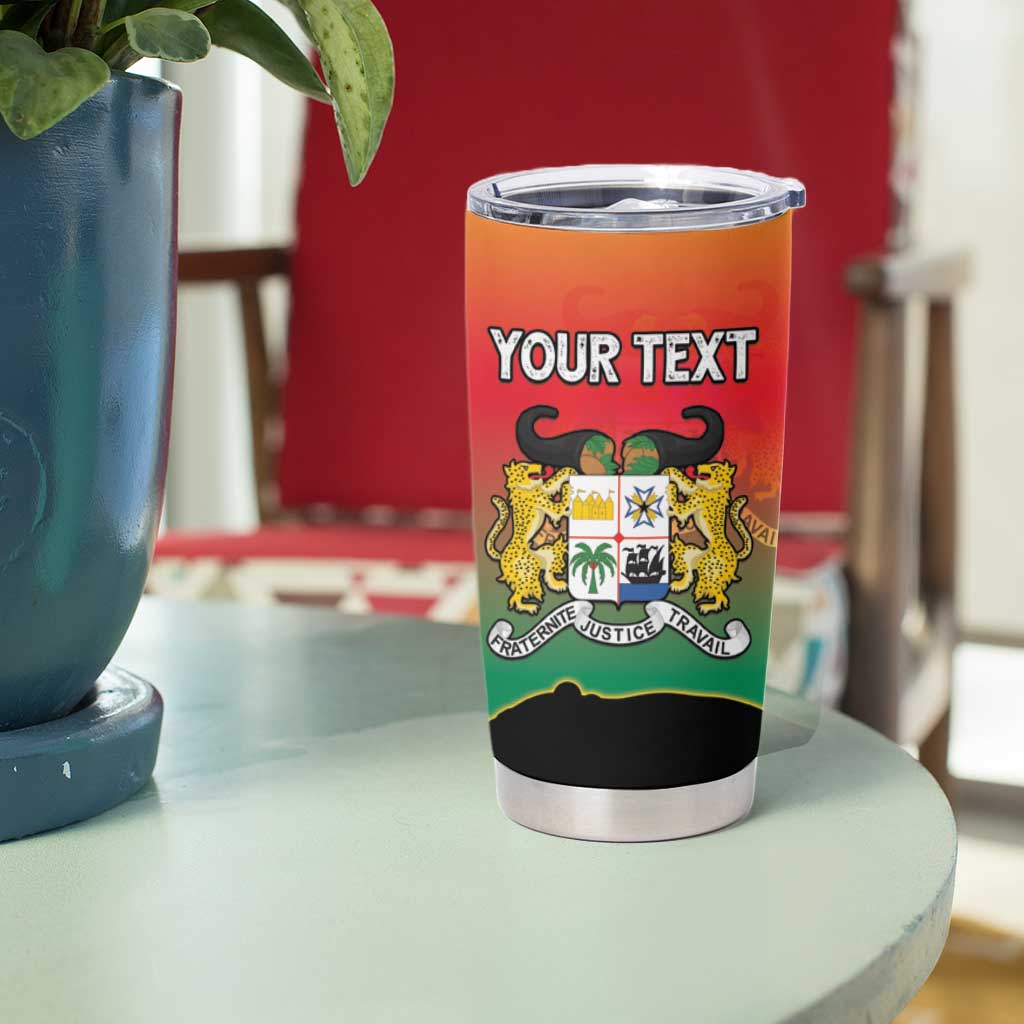 Personalized Benin National Day Tumbler Cup Leopard With Coat Of Arms - Wonder Print Shop