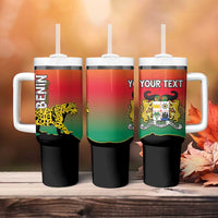 Personalized Benin National Day Tumbler With Handle Leopard With Coat Of Arms - Wonder Print Shop