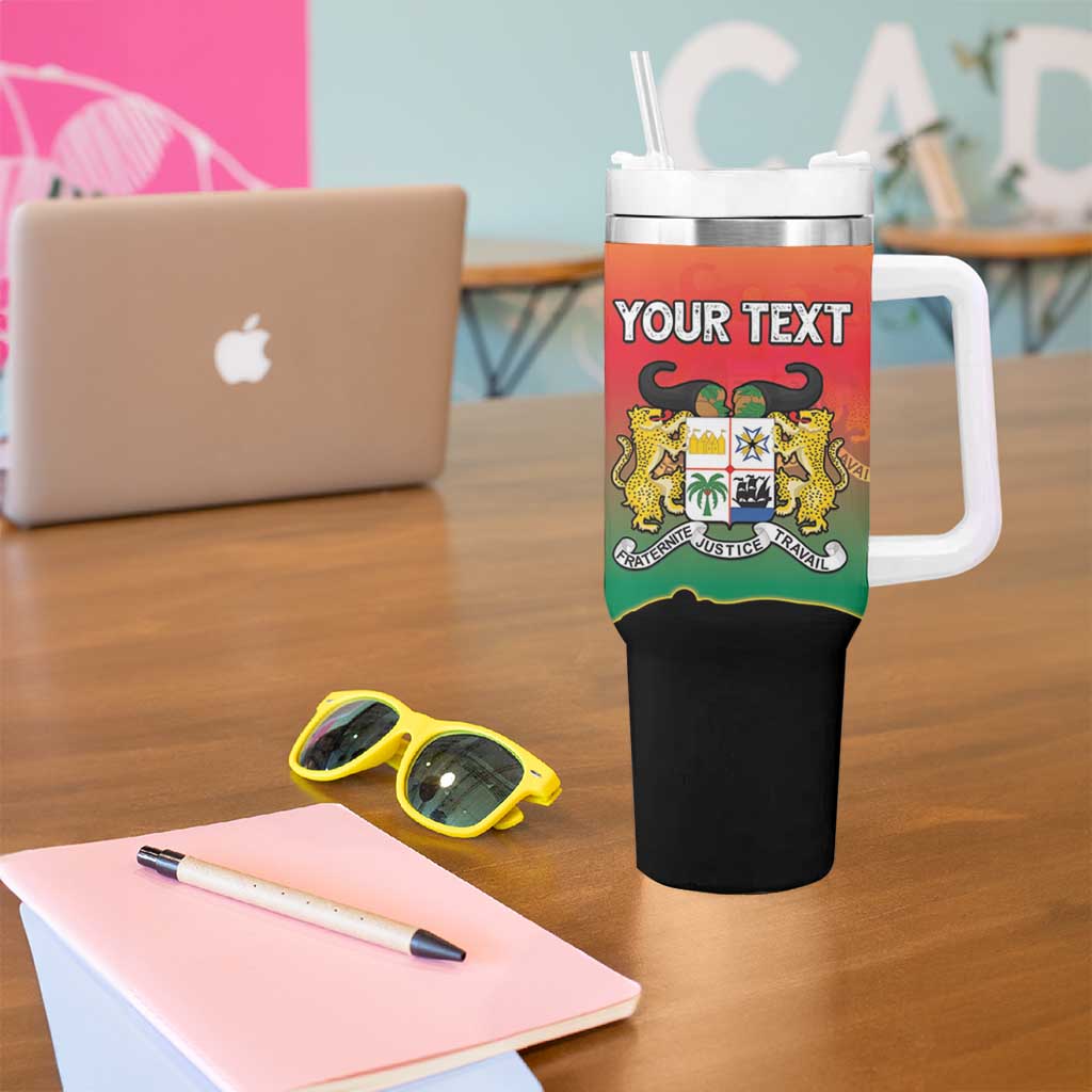 Personalized Benin National Day Tumbler With Handle Leopard With Coat Of Arms - Wonder Print Shop