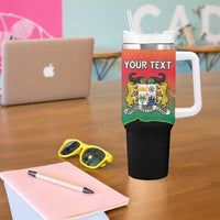 Personalized Benin National Day Tumbler With Handle Leopard With Coat Of Arms - Wonder Print Shop