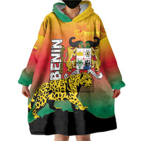 Personalized Benin National Day Wearable Blanket Hoodie Leopard With Coat Of Arms - Wonder Print Shop