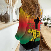 Personalized Benin National Day Women Casual Shirt Leopard With Coat Of Arms - Wonder Print Shop