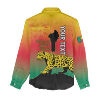 Personalized Benin National Day Women Casual Shirt Leopard With Coat Of Arms - Wonder Print Shop