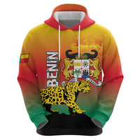 Personalized Benin National Day Zip Hoodie Leopard With Coat Of Arms - Wonder Print Shop