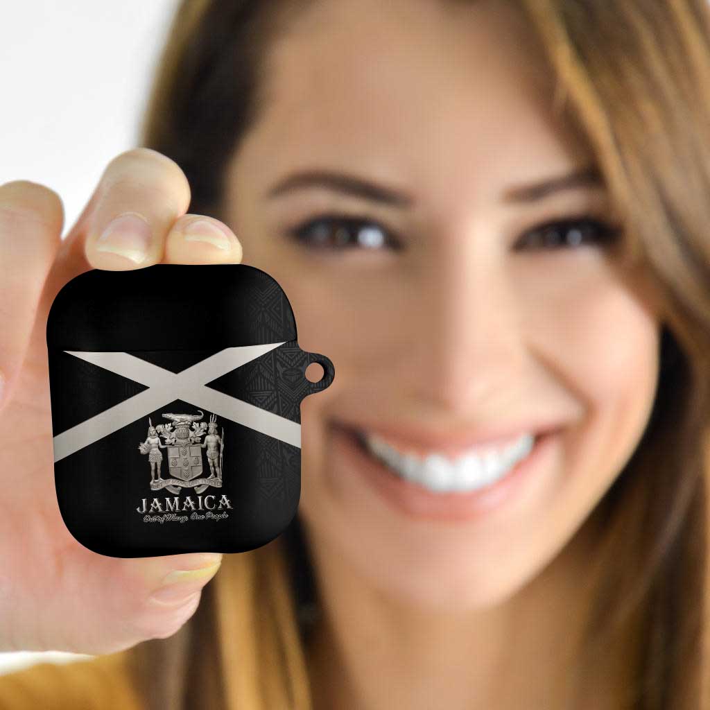Jamaica AirPods Case Coat Of Arms With Rastafarian Lion Silver Color - Wonder Print Shop