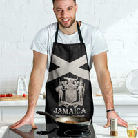 Jamaica Apron Coat Of Arms With Rastafarian Lion Silver Color - Wonder Print Shop