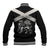 Personalized Jamaica Baseball Jacket Coat Of Arms With Rastafarian Lion Silver Color - Wonder Print Shop