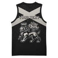 Personalized Jamaica Basketball Jersey Coat Of Arms With Rastafarian Lion Silver Color - Wonder Print Shop
