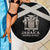 Jamaica Beach Blanket Coat Of Arms With Rastafarian Lion Silver Color - Wonder Print Shop