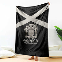 Jamaica Blanket Coat Of Arms With Rastafarian Lion Silver Color - Wonder Print Shop