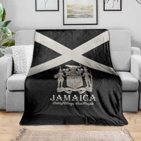 Jamaica Blanket Coat Of Arms With Rastafarian Lion Silver Color - Wonder Print Shop
