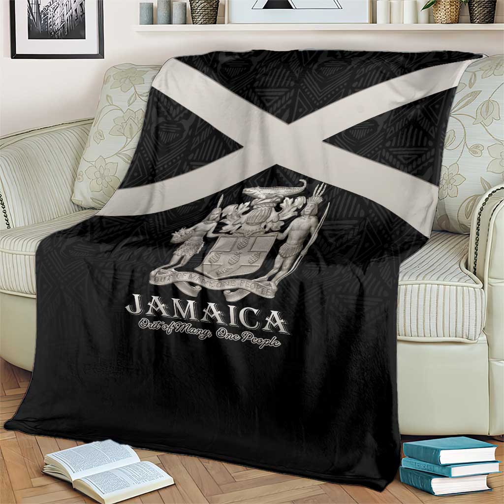 Jamaica Blanket Coat Of Arms With Rastafarian Lion Silver Color - Wonder Print Shop