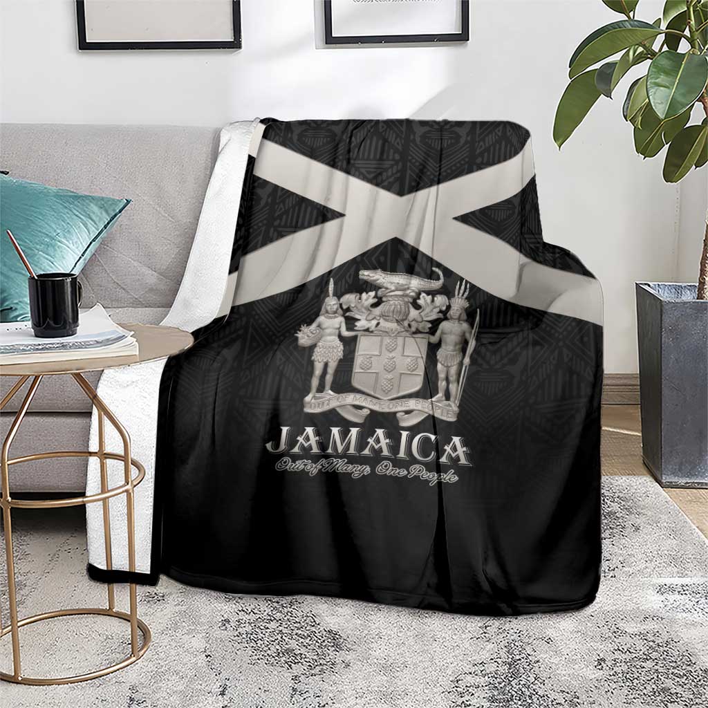 Jamaica Blanket Coat Of Arms With Rastafarian Lion Silver Color - Wonder Print Shop