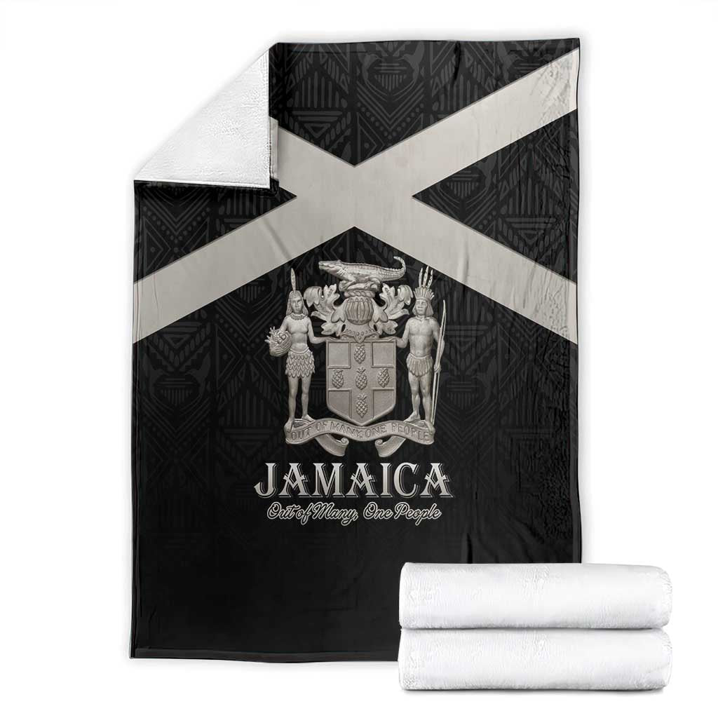 Jamaica Blanket Coat Of Arms With Rastafarian Lion Silver Color - Wonder Print Shop