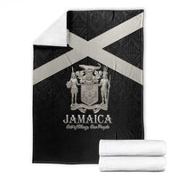Jamaica Blanket Coat Of Arms With Rastafarian Lion Silver Color - Wonder Print Shop