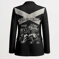Personalized Jamaica Blazer Coat Of Arms With Rastafarian Lion Silver Color - Wonder Print Shop
