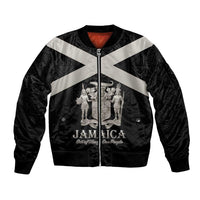 Personalized Jamaica Bomber Jacket Coat Of Arms With Rastafarian Lion Silver Color - Wonder Print Shop