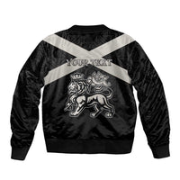 Personalized Jamaica Bomber Jacket Coat Of Arms With Rastafarian Lion Silver Color - Wonder Print Shop