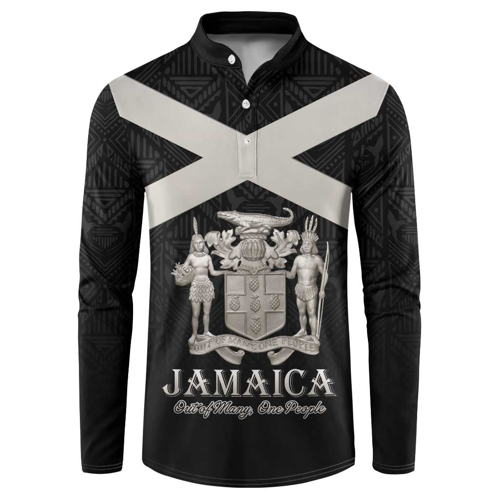 Personalized Jamaica Button Sweatshirt Coat Of Arms With Rastafarian Lion Silver Color - Wonder Print Shop