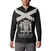 Personalized Jamaica Button Sweatshirt Coat Of Arms With Rastafarian Lion Silver Color - Wonder Print Shop
