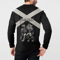 Personalized Jamaica Button Sweatshirt Coat Of Arms With Rastafarian Lion Silver Color - Wonder Print Shop