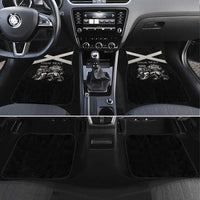 Jamaica Car Mats Coat Of Arms With Rastafarian Lion Silver Color - Wonder Print Shop