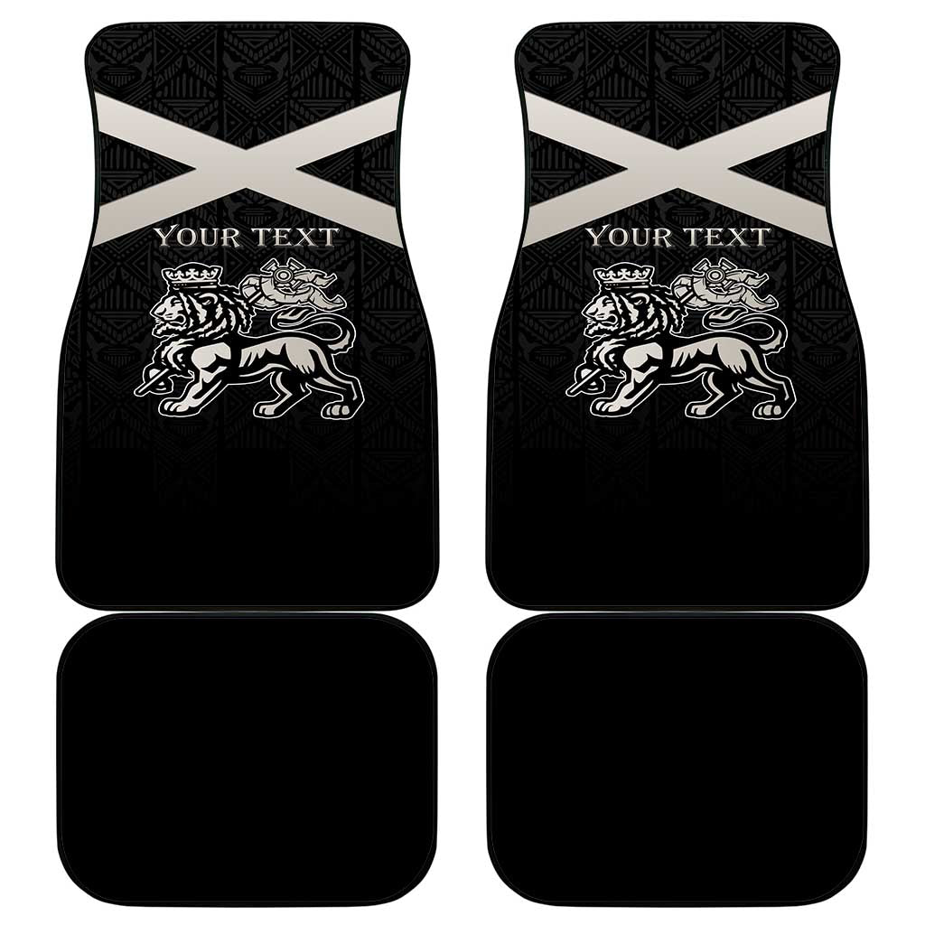 Jamaica Car Mats Coat Of Arms With Rastafarian Lion Silver Color - Wonder Print Shop