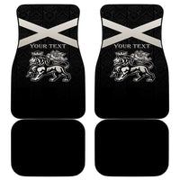 Jamaica Car Mats Coat Of Arms With Rastafarian Lion Silver Color - Wonder Print Shop