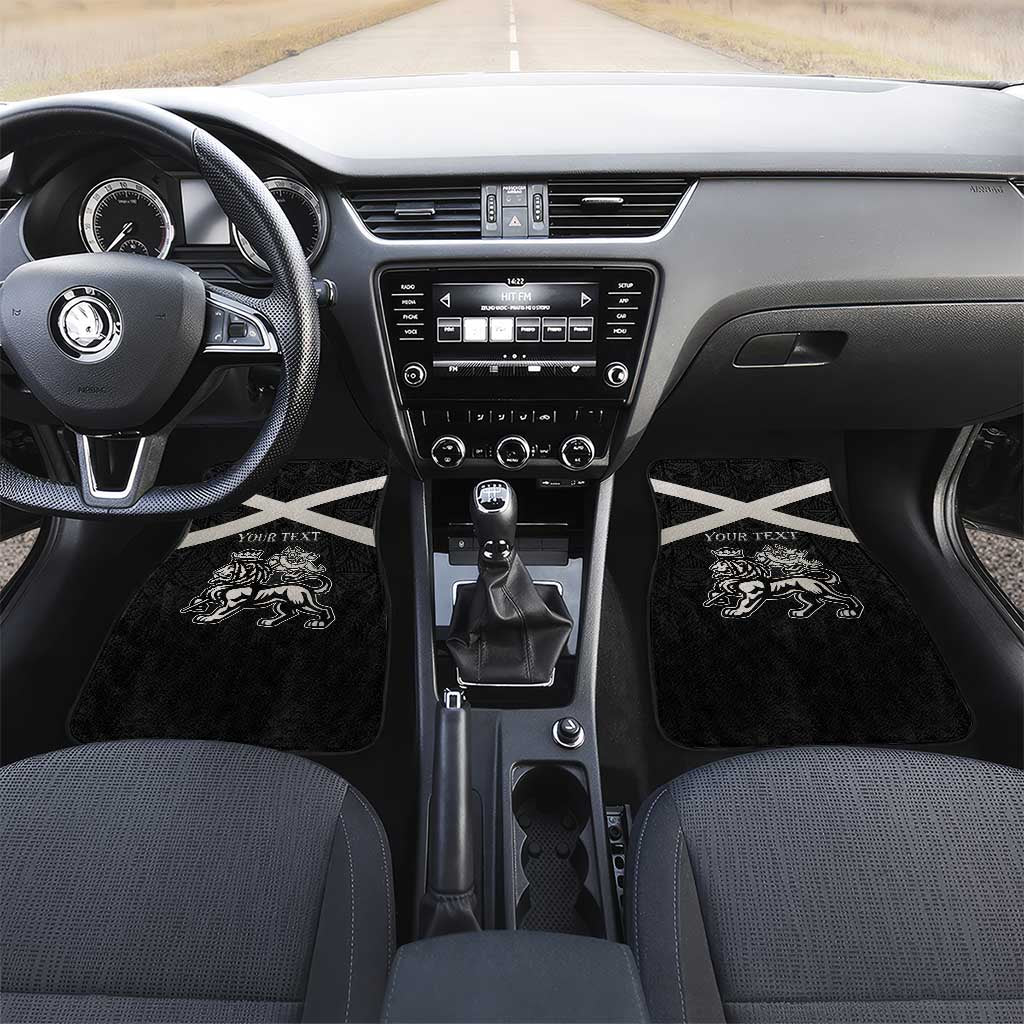 Jamaica Car Mats Coat Of Arms With Rastafarian Lion Silver Color - Wonder Print Shop