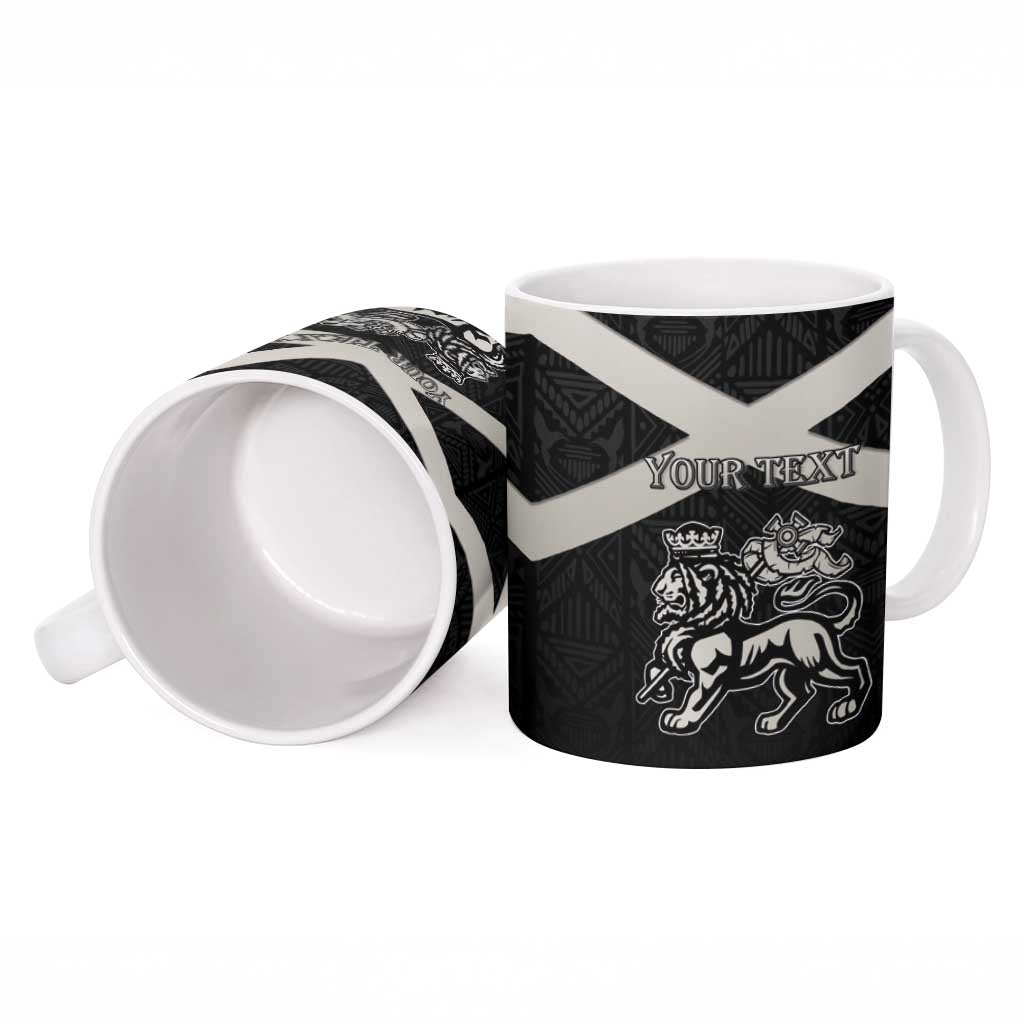 Personalized Jamaica Ceramic Mug Coat Of Arms With Rastafarian Lion Silver Color - Wonder Print Shop