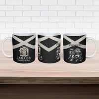 Personalized Jamaica Ceramic Mug Coat Of Arms With Rastafarian Lion Silver Color - Wonder Print Shop