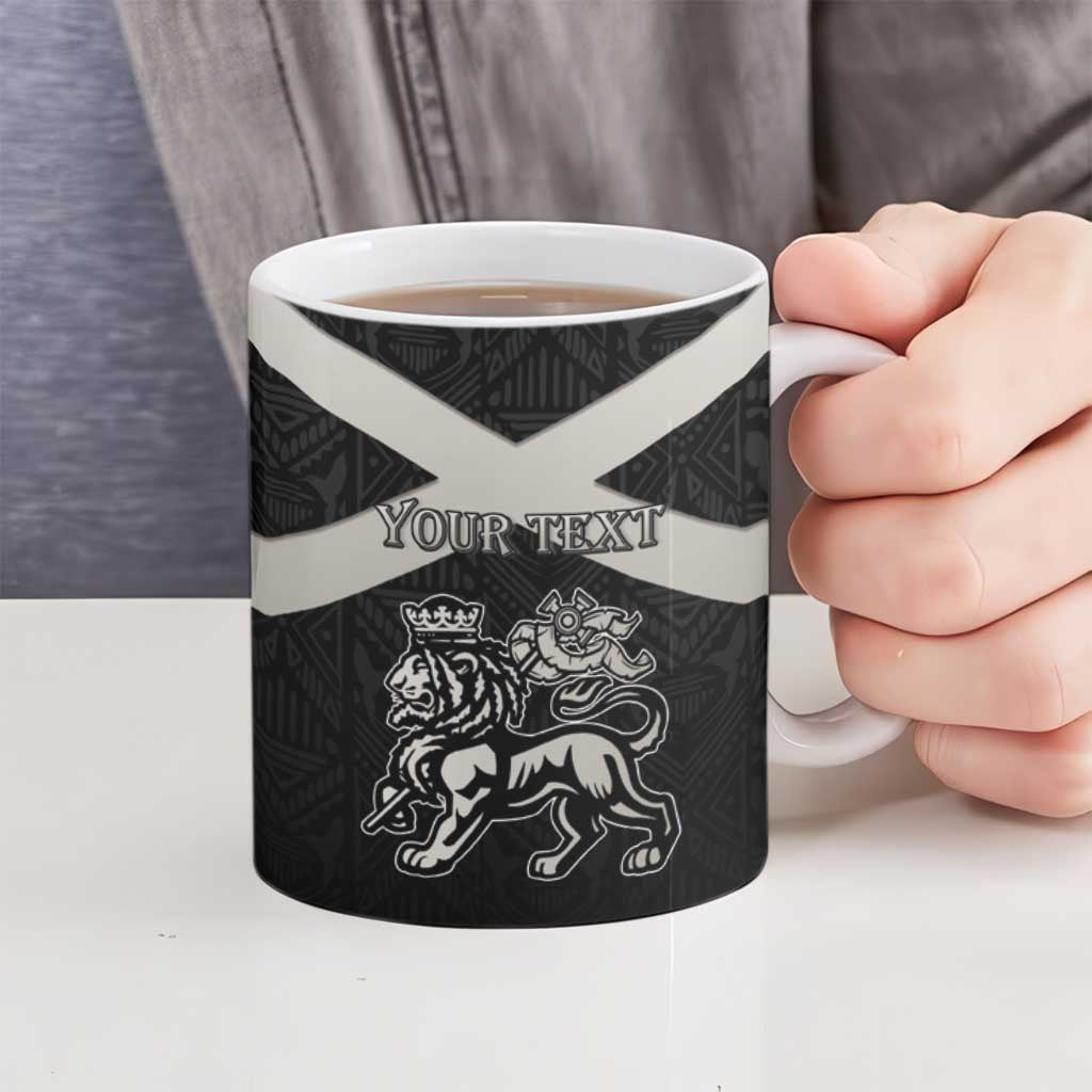 Personalized Jamaica Ceramic Mug Coat Of Arms With Rastafarian Lion Silver Color - Wonder Print Shop