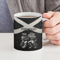 Personalized Jamaica Ceramic Mug Coat Of Arms With Rastafarian Lion Silver Color - Wonder Print Shop