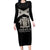 Personalized Jamaica Family Matching Long Sleeve Bodycon Dress and Hawaiian Shirt Coat Of Arms With Rastafarian Lion Silver Color - Wonder Print Shop
