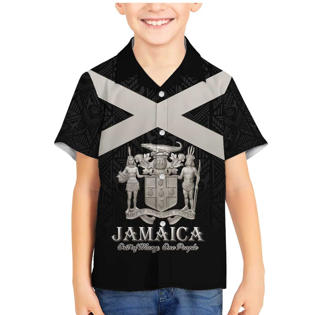 Personalized Jamaica Family Matching Mermaid Dress and Hawaiian Shirt Coat Of Arms With Rastafarian Lion Silver Color - Wonder Print Shop